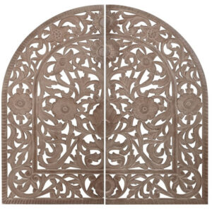 Cabecero cama set 2 piezas mdf tallado en decapé natural