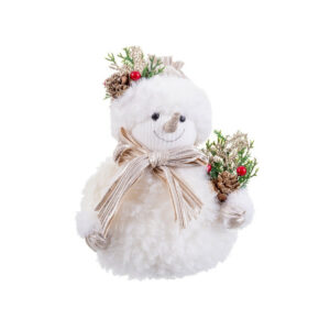 Muñeco nieve con acebo