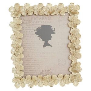 Porta foto mediano resina flores champagne