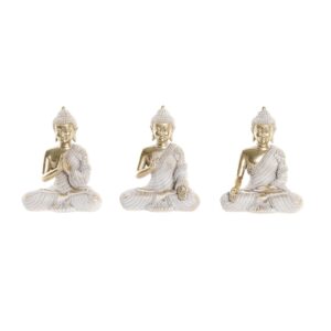 Figura resina buda blanca decapada