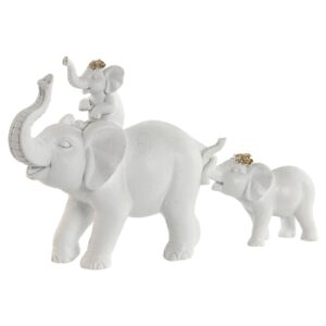 Figura resina familia elefantes blancos