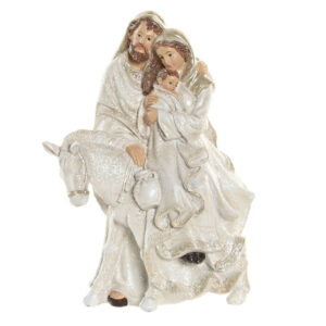 Nacimiento resina blanco niño Jesús en burra