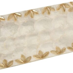 Centro mesa nácar rectangular en beige natural