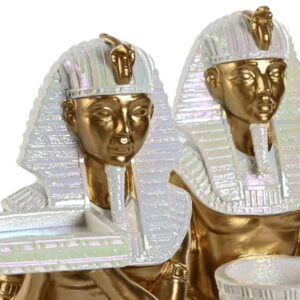 Figura egipcios sentados blanco y dorado