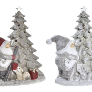 Gnomo con árbol navidad en resina