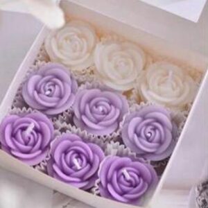 Caja velas mini rosas