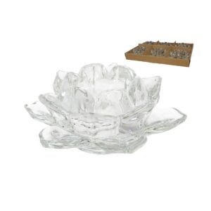 Porta velas cristal flor loto