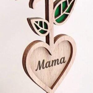 Rosa atril  tallada madera con dedicatoria