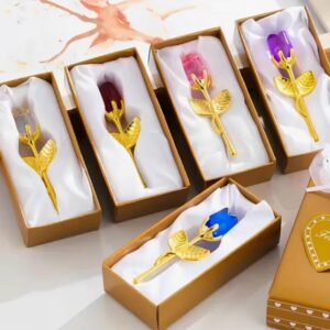 Rosa mini cristal plata o dorada en colores